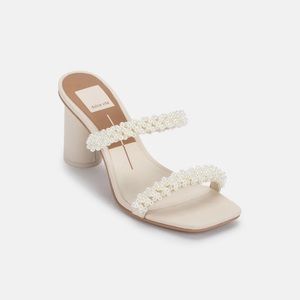 Dolce Vita Noel Pearl Square Toe Block Heels Size 9